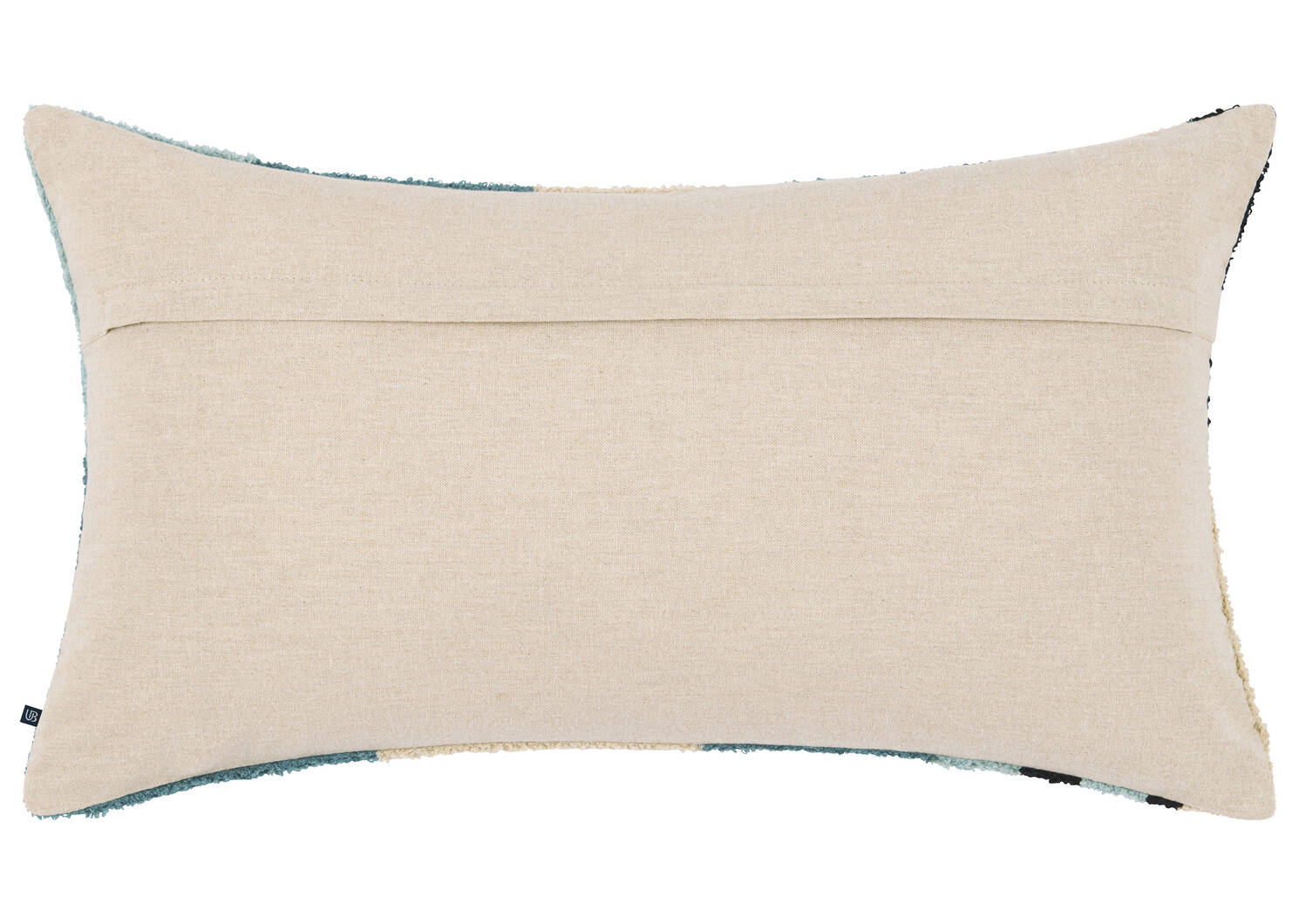 Coussin en coton Elise 14x24 bleu/multi