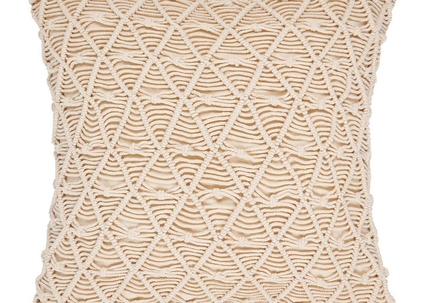 Coussin macramé Amador 20x20 naturel