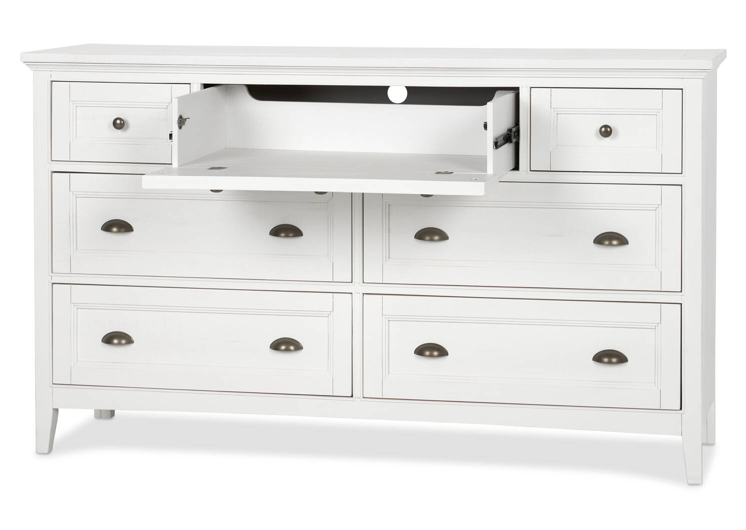 Parker 7 Drawer Dresser -Heron White