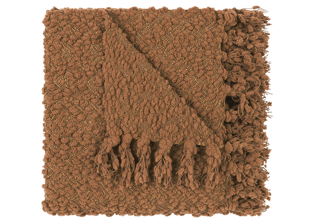 Jeté en chenille Colby caramel