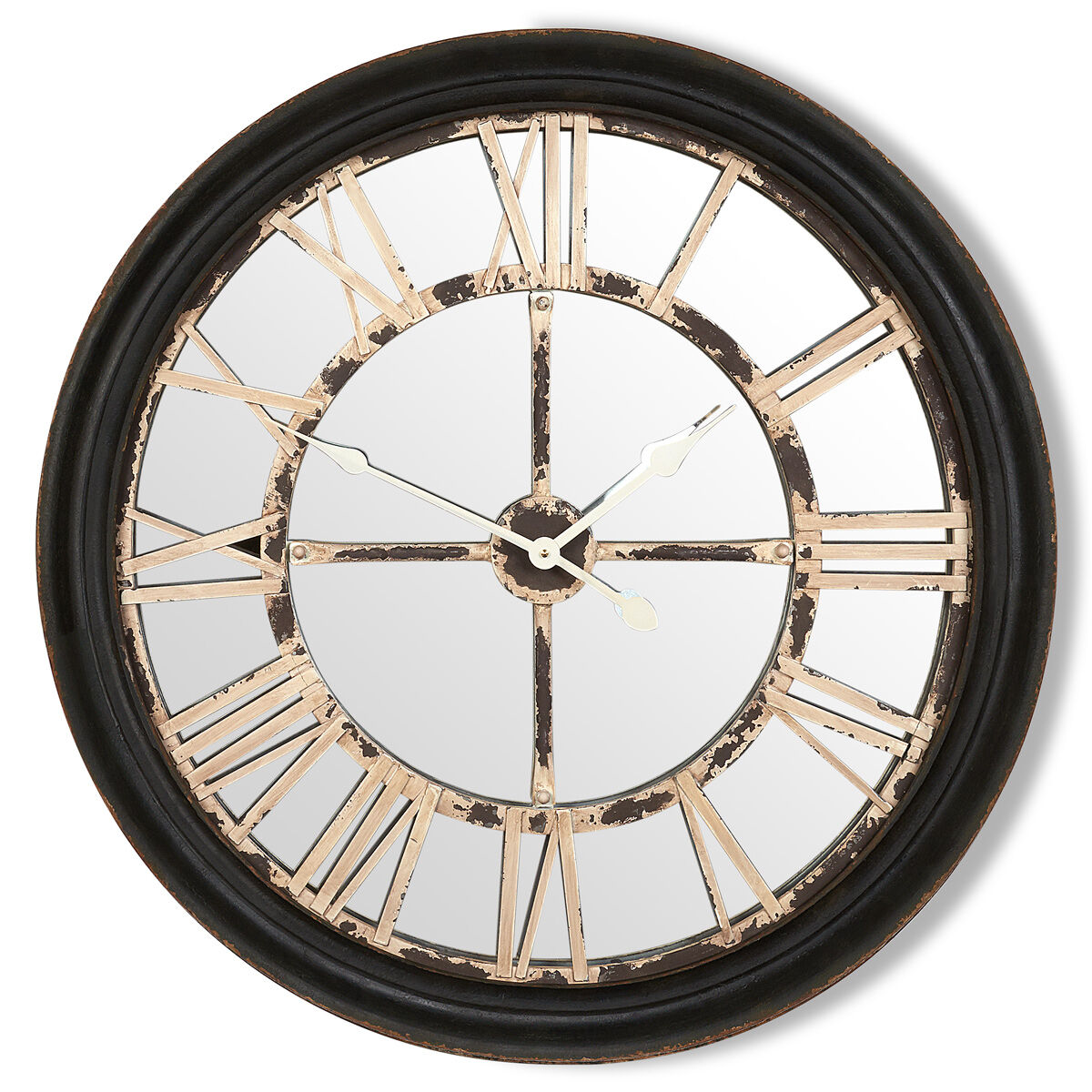 SHYFOY Mirror Glass Wall Clock - 24in Round Silver Glass Finish Decorative  Wall Clock for Living Room Office Home Decor - Walmart.com