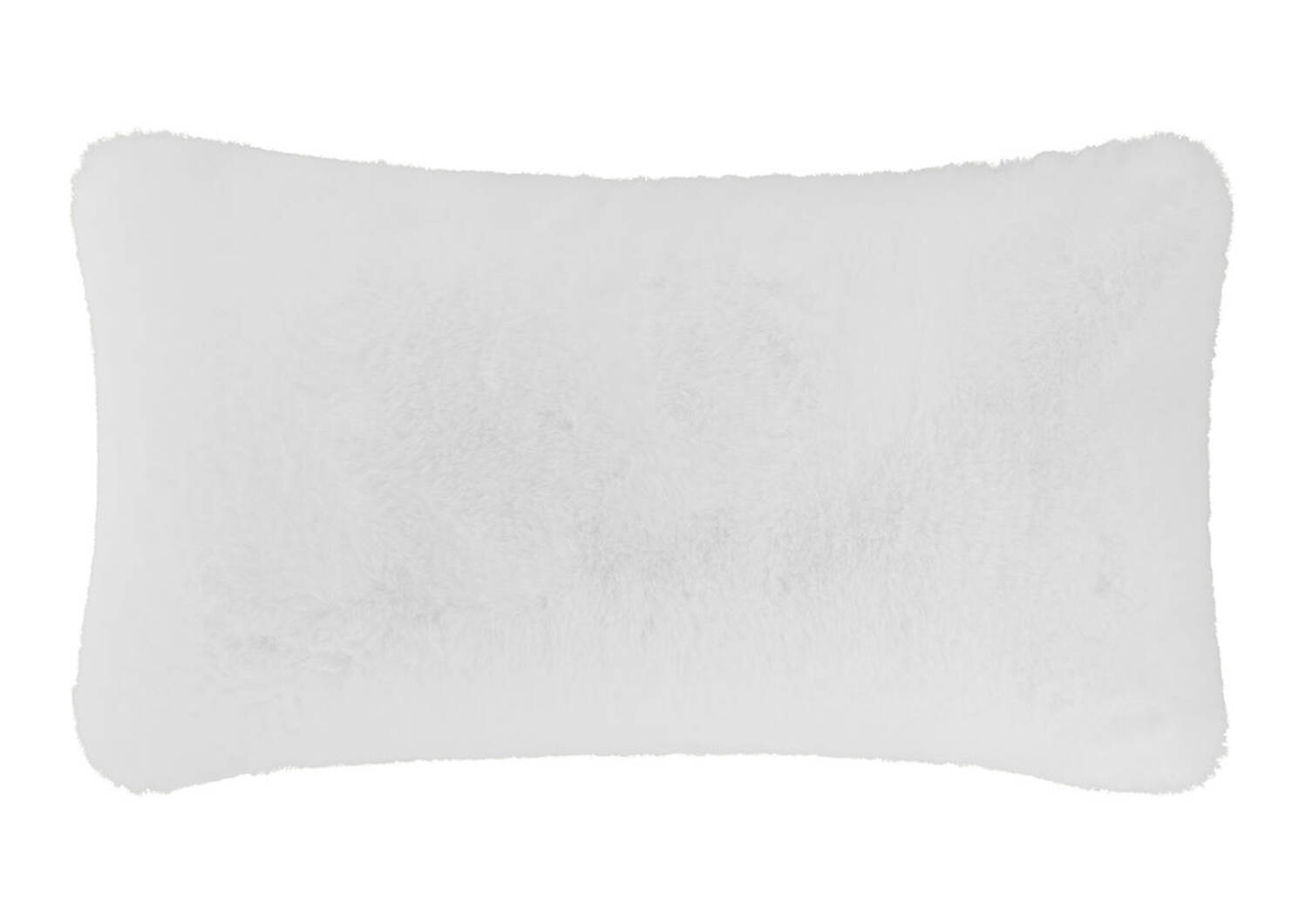 Coussin f.fourrure Flora 12x22 blanc