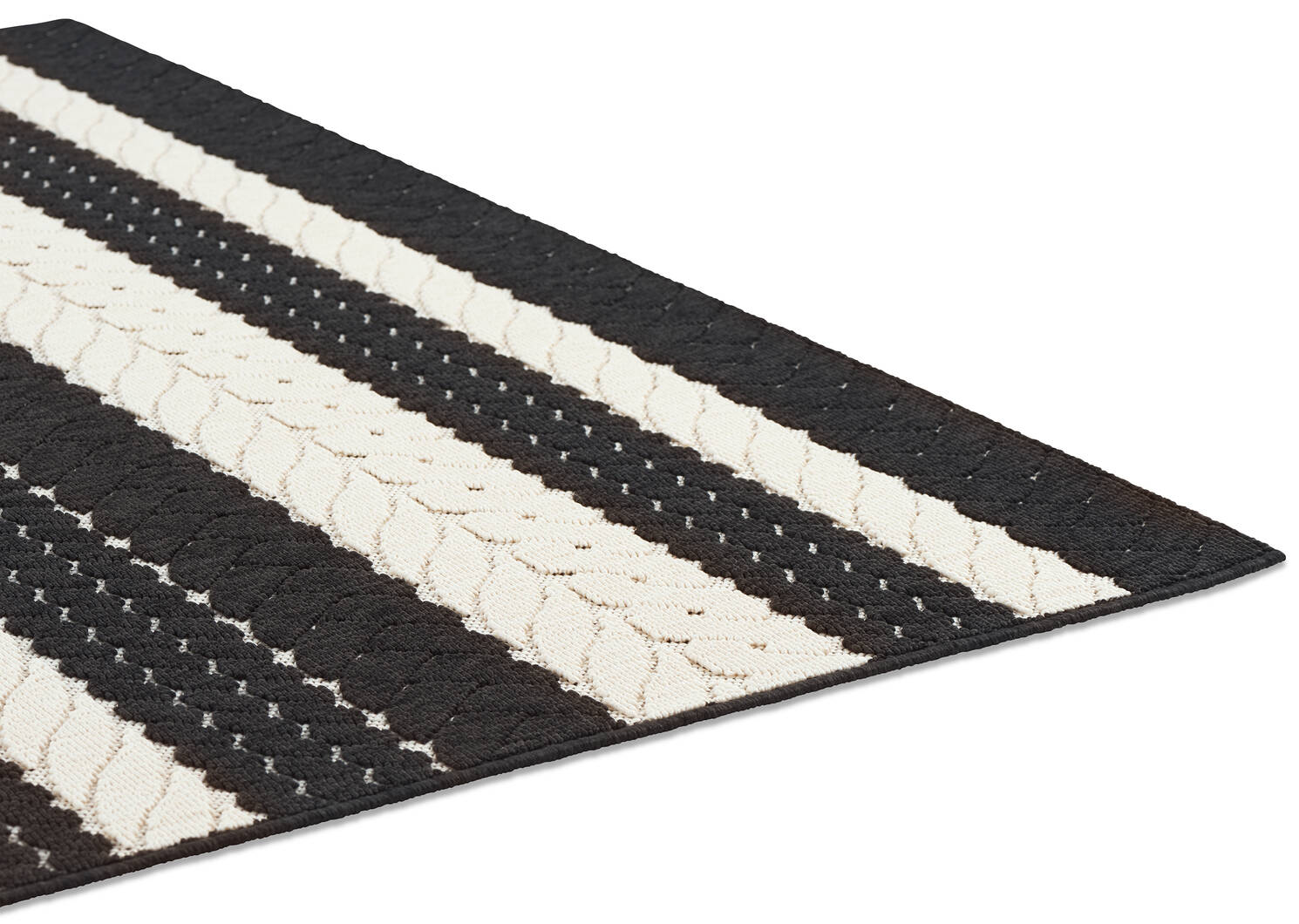 Tapis rayé Algarve 79x114 noir/ivoire