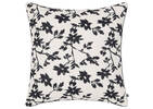 Coussin floral Alaya 20x20 ivoire/noir