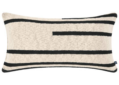 Noomi Cotton Pillow 12x22 Natural/Black