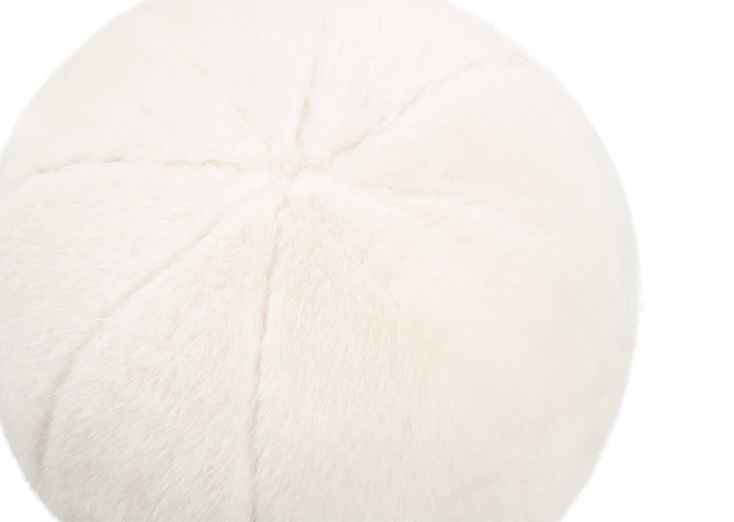Tia Faux Fur Round Pillow Ivory