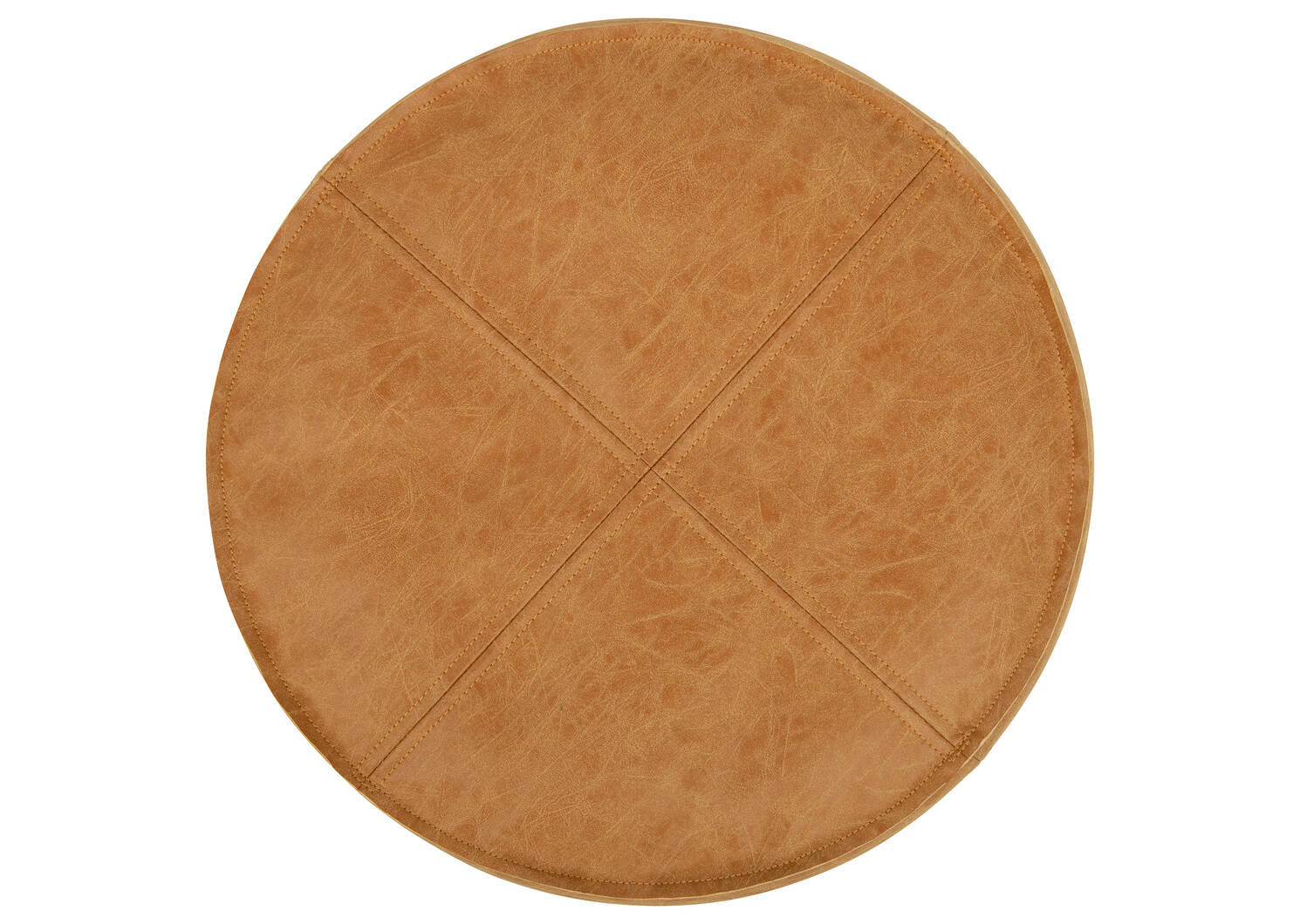 Magnus Faux Leather Pouf Tan