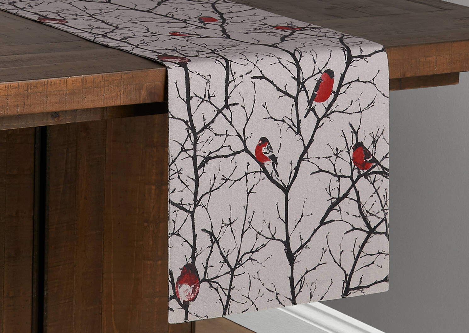 Chemin de table Bullfinch rouge