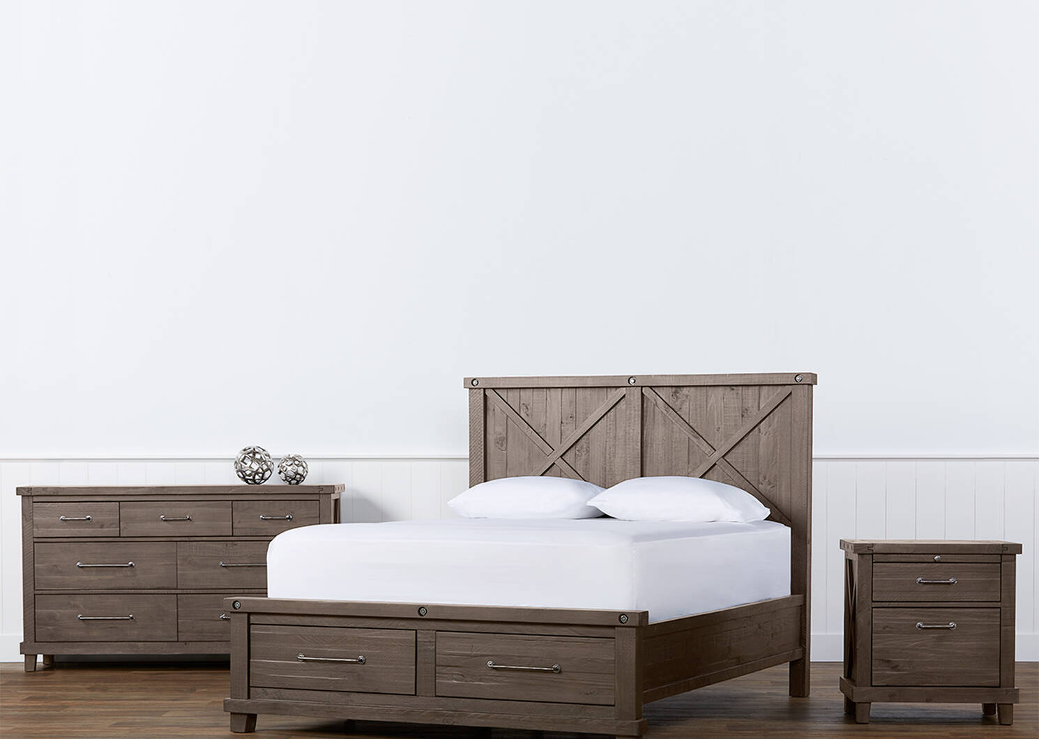 Ironside Storage Bed -Rustic Grey