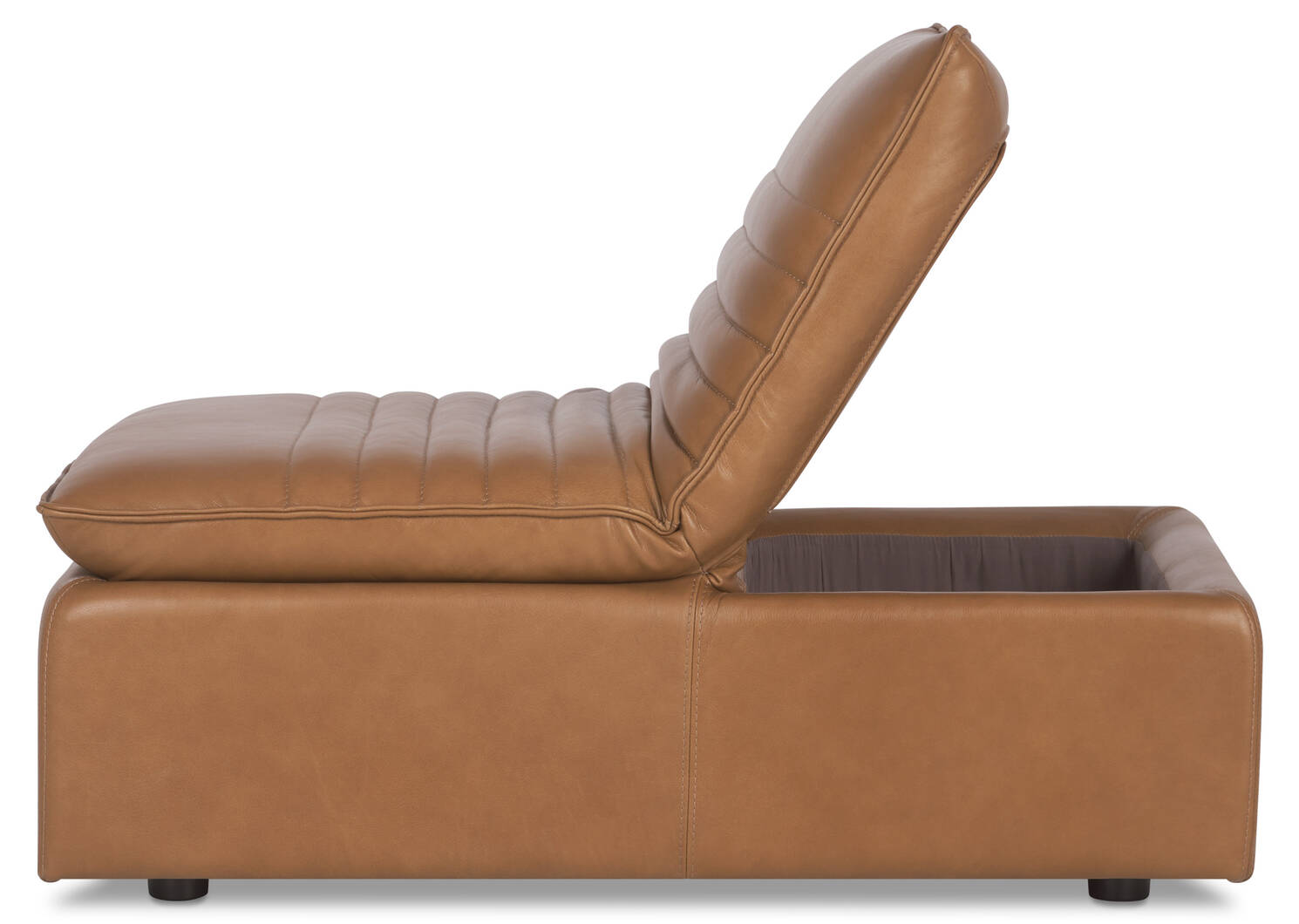 Skylar Leather Ottoman -Adler Tan