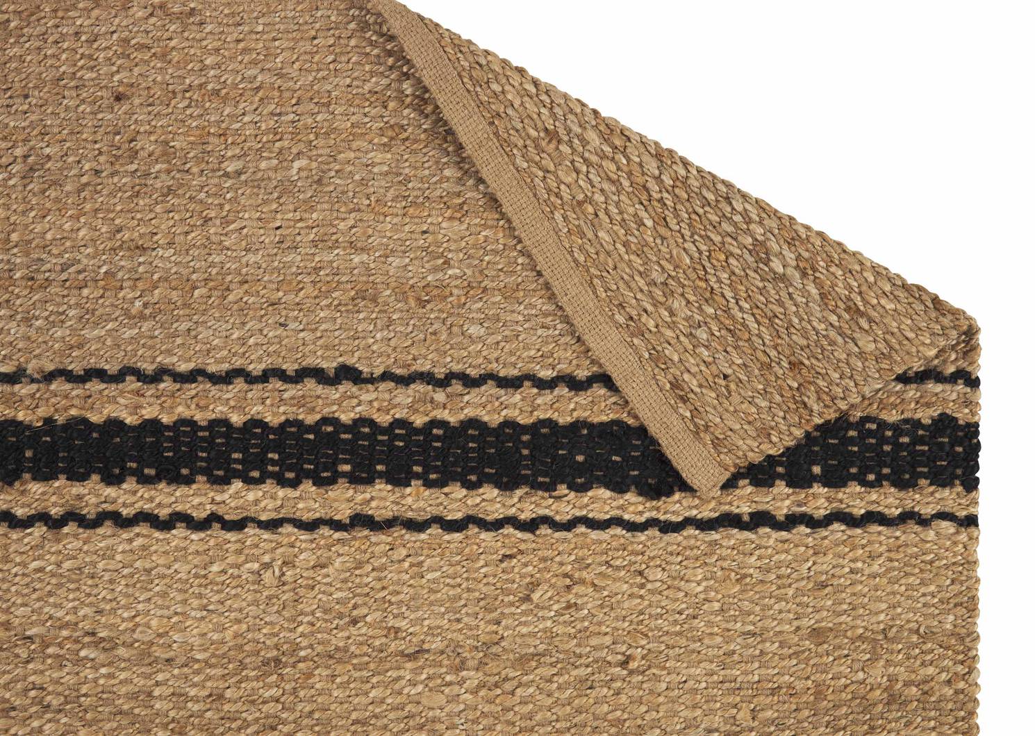 Tapis décoratifs Lazro -jute/noirs