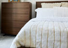 Starlet Faux Fur Bedspread Oyster