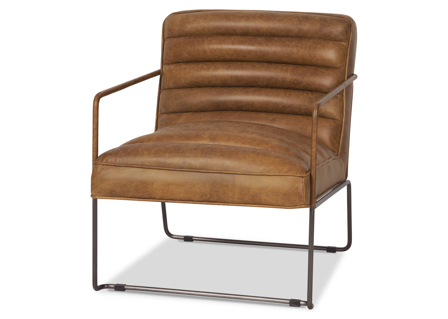 Fauteuil en cuir Damarco -Alta rhum