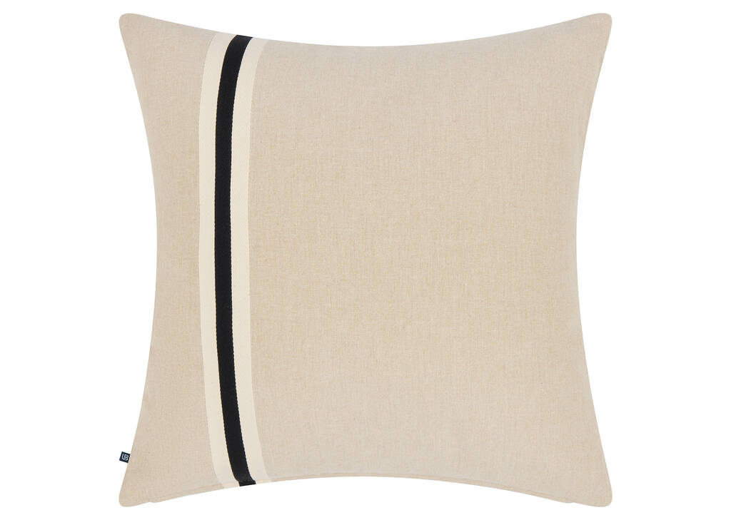 Leslie Cotton Pillow 20x20 Ivory/Blk