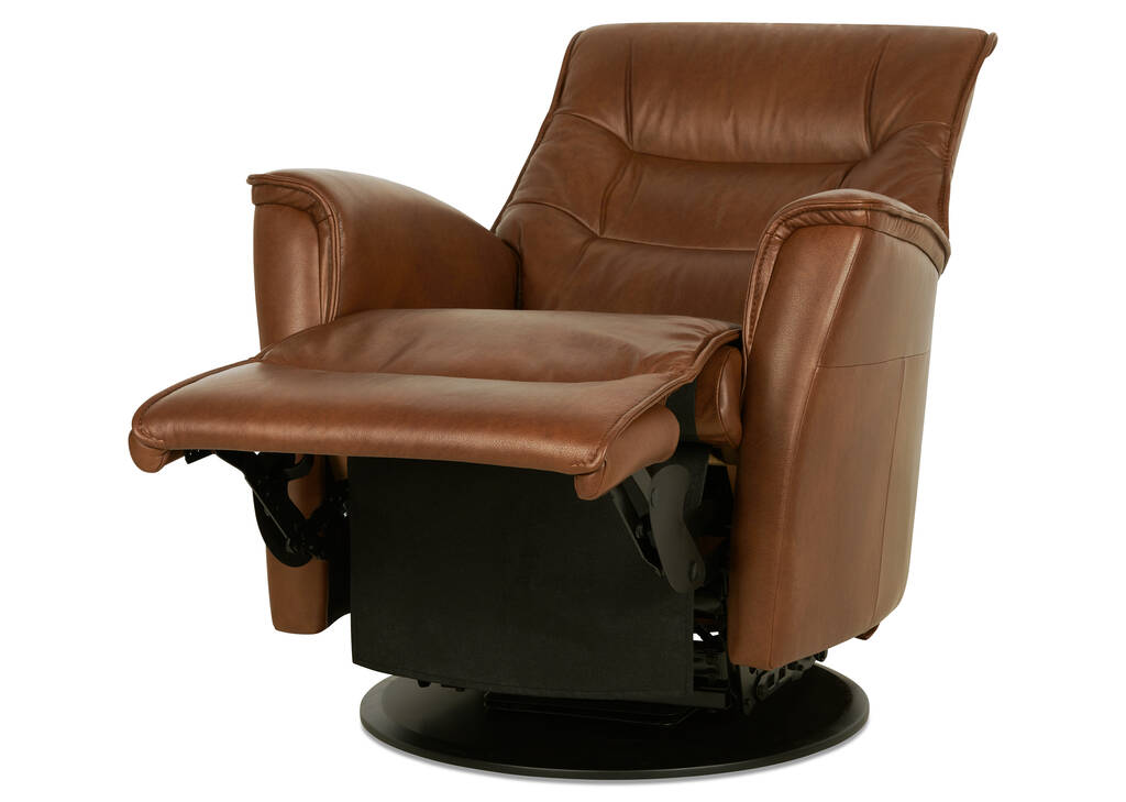Fauteuil inc.cuir Paramount -Sol caramel