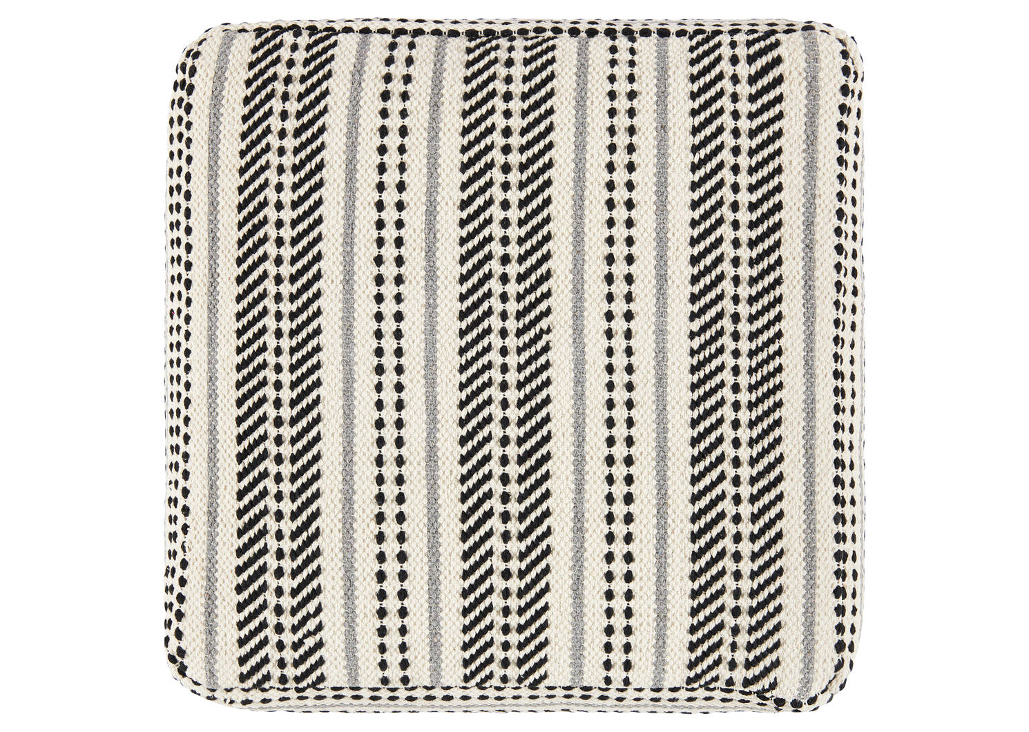 Hadley Striped Pouf Natural/Black