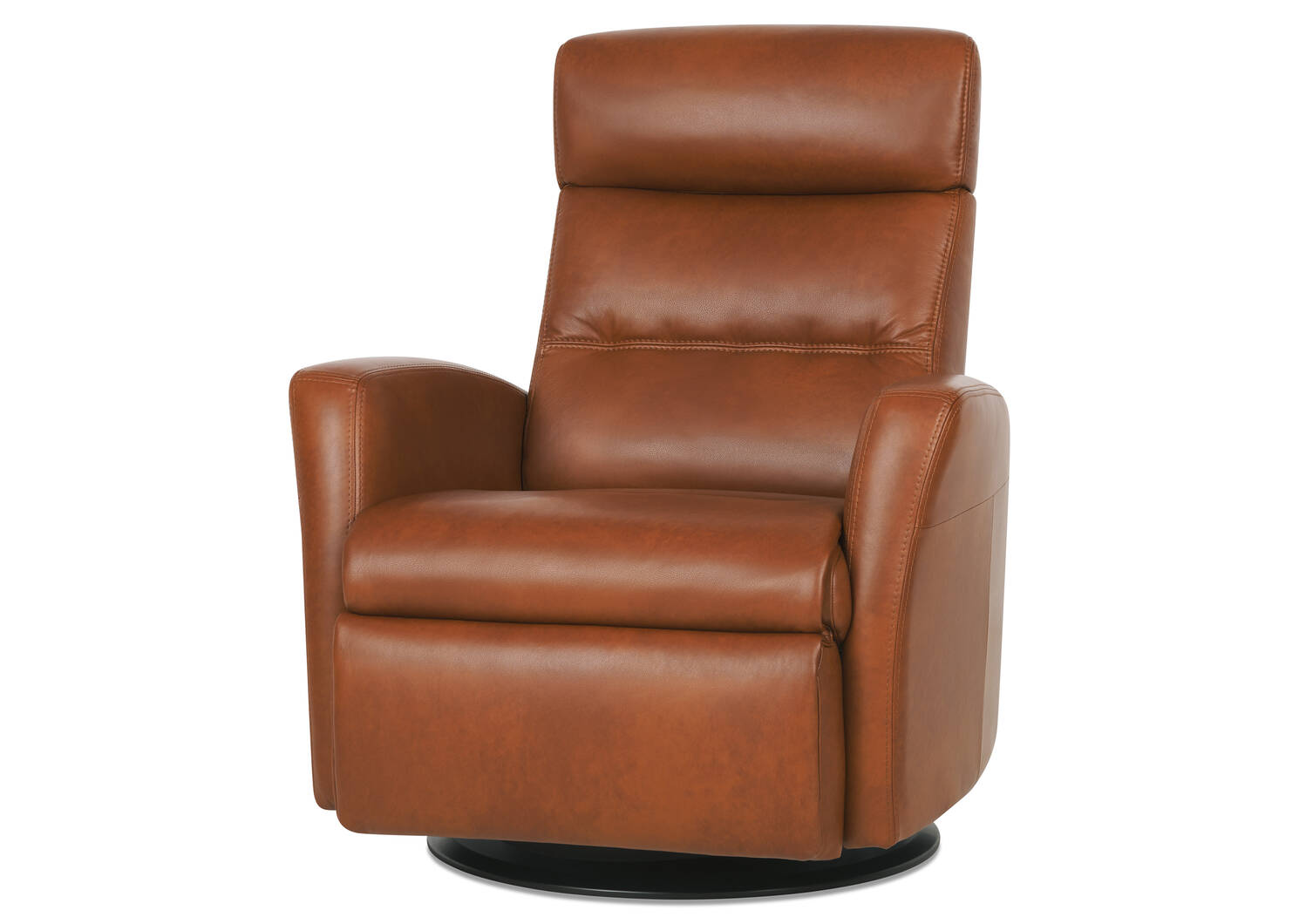 Fauteuil inc.en cuir Jasper -Sol muscade