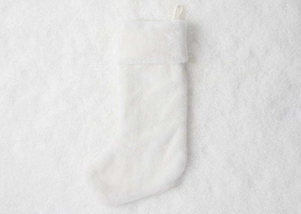 Bas de Noël en f.fourrure Flora blanc