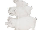 Stacked Pigs Decor White