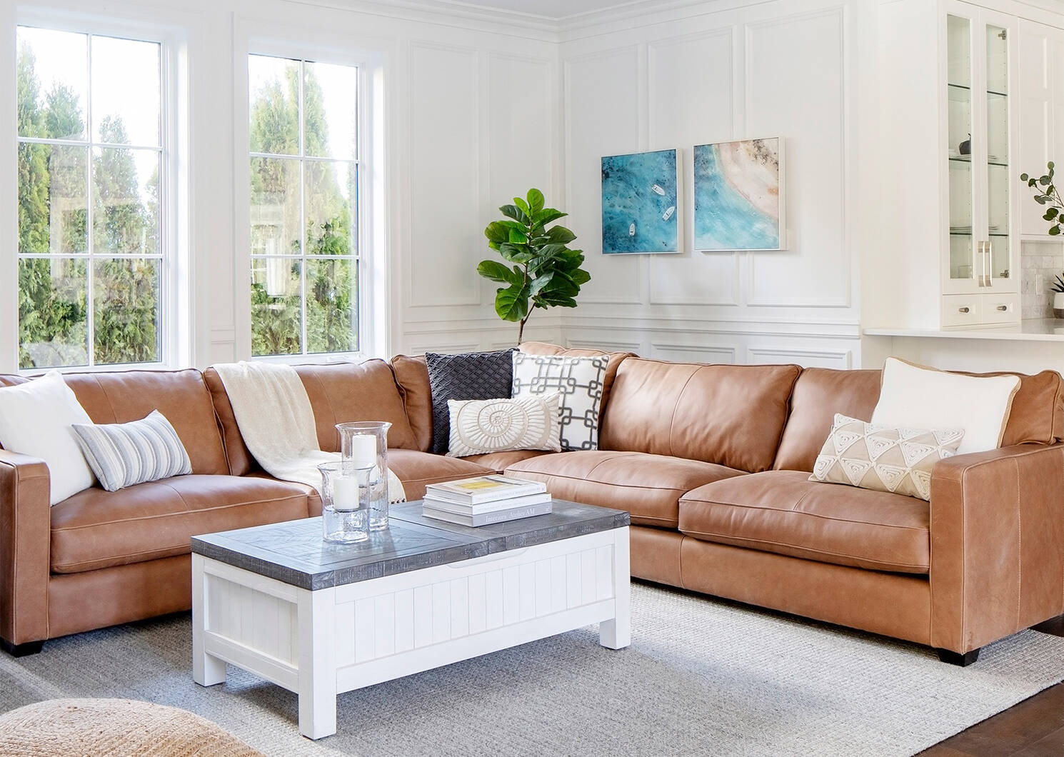 Burke Custom Leather Sectional