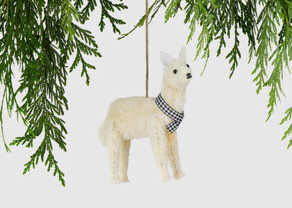 Rudy Llama Ornament White