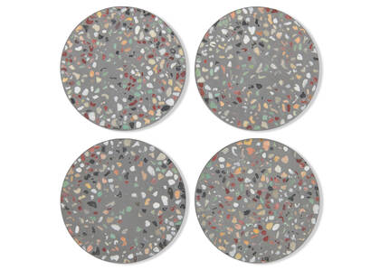 Ens. de sous-verres terrazzo Pisa gris