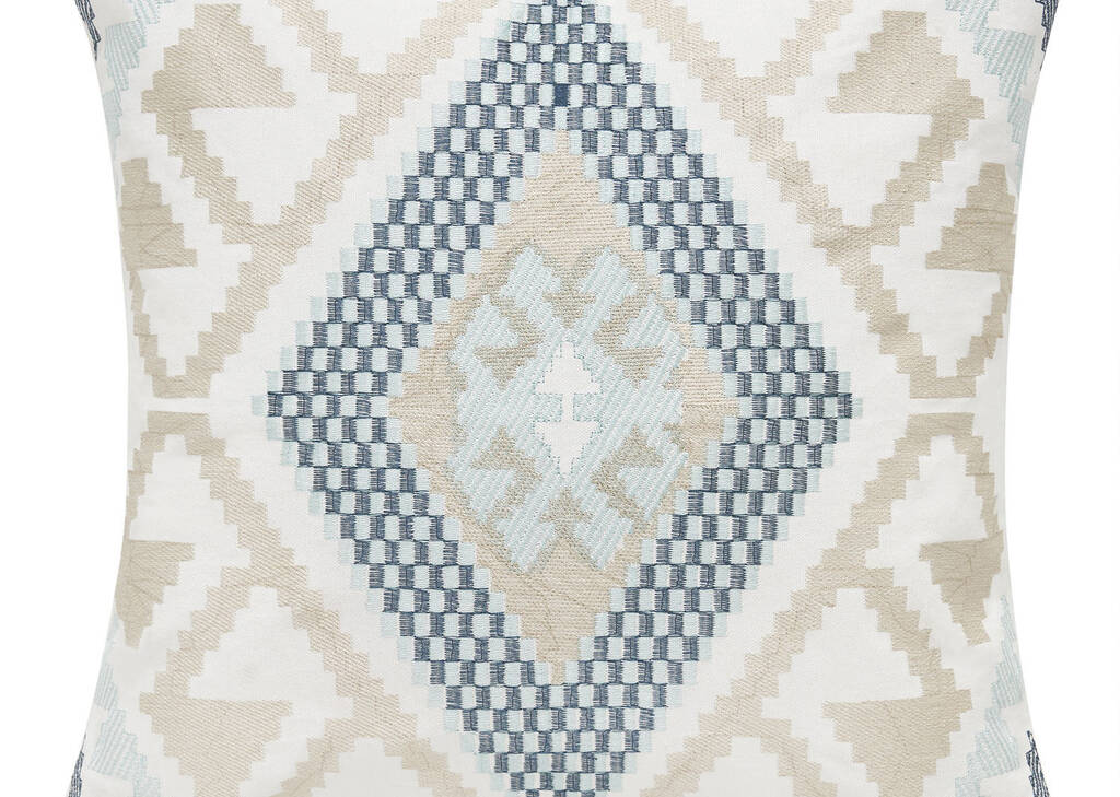 Coussin Bambarra 20x20 blanc/tempête