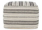 Hadley Striped Pouf Natural/Black