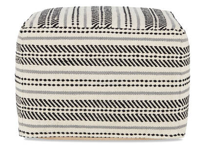 Hadley Striped Pouf Natural/Black