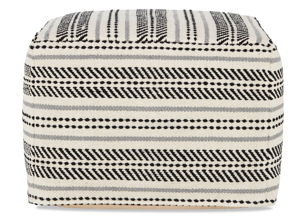 Pouf rayé Hadley naturel/noir