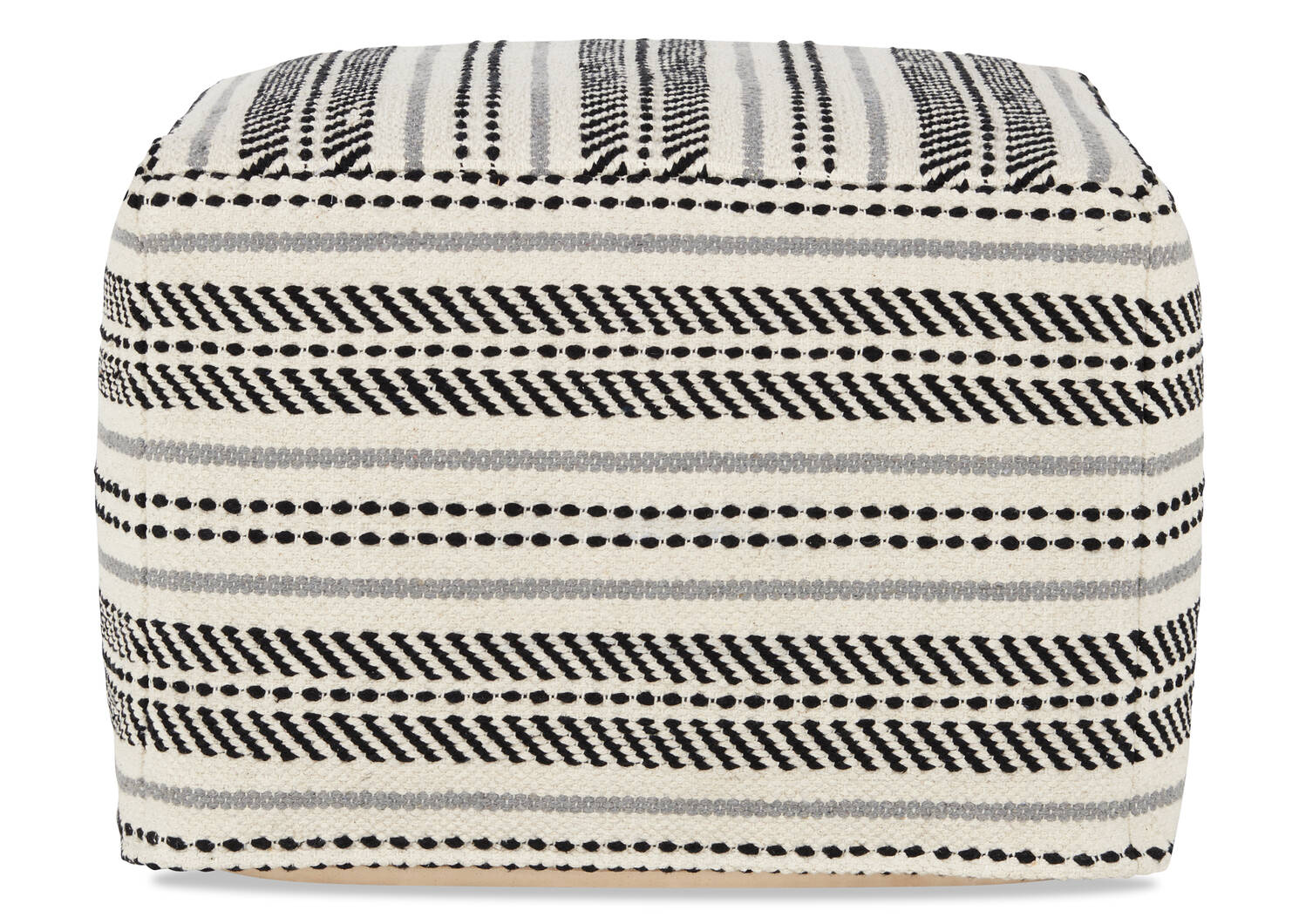 Hadley Striped Pouf Natural/Black