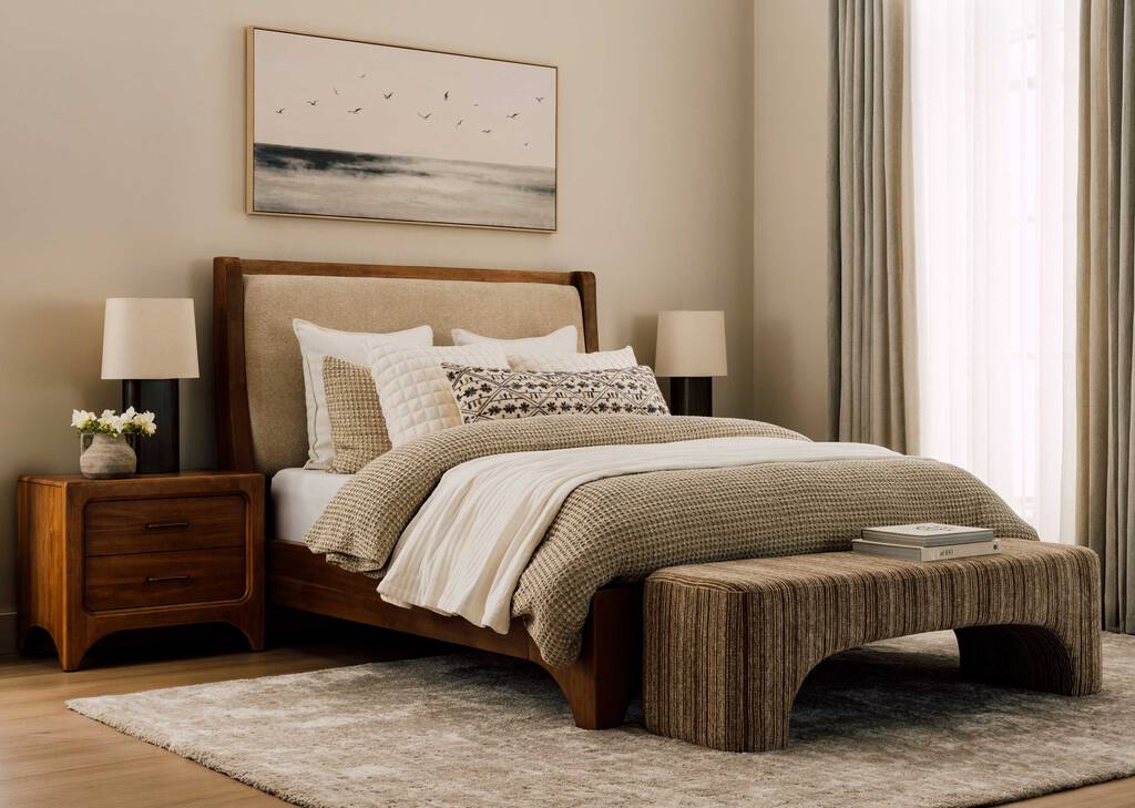 Wardel Bed -Theo Toffee/Arden San, QUEEN
