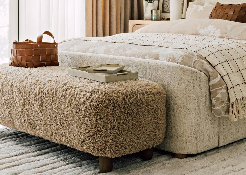 Burrell Faux Leather Tray Large Sand