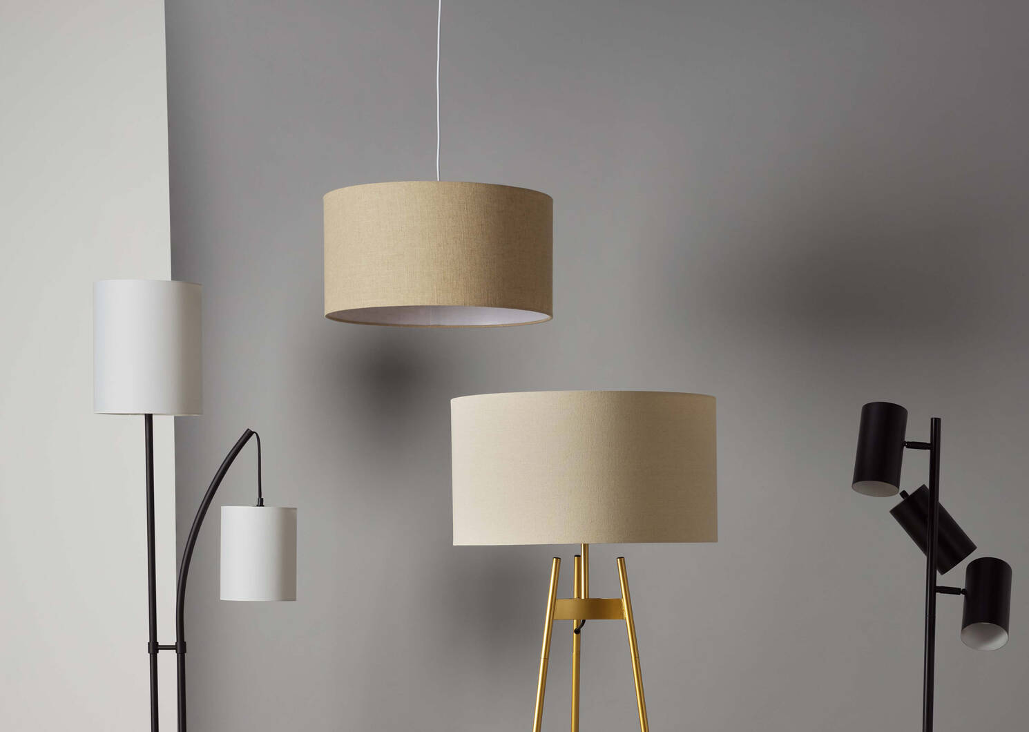 Lampe suspendue tambour Camila naturelle
