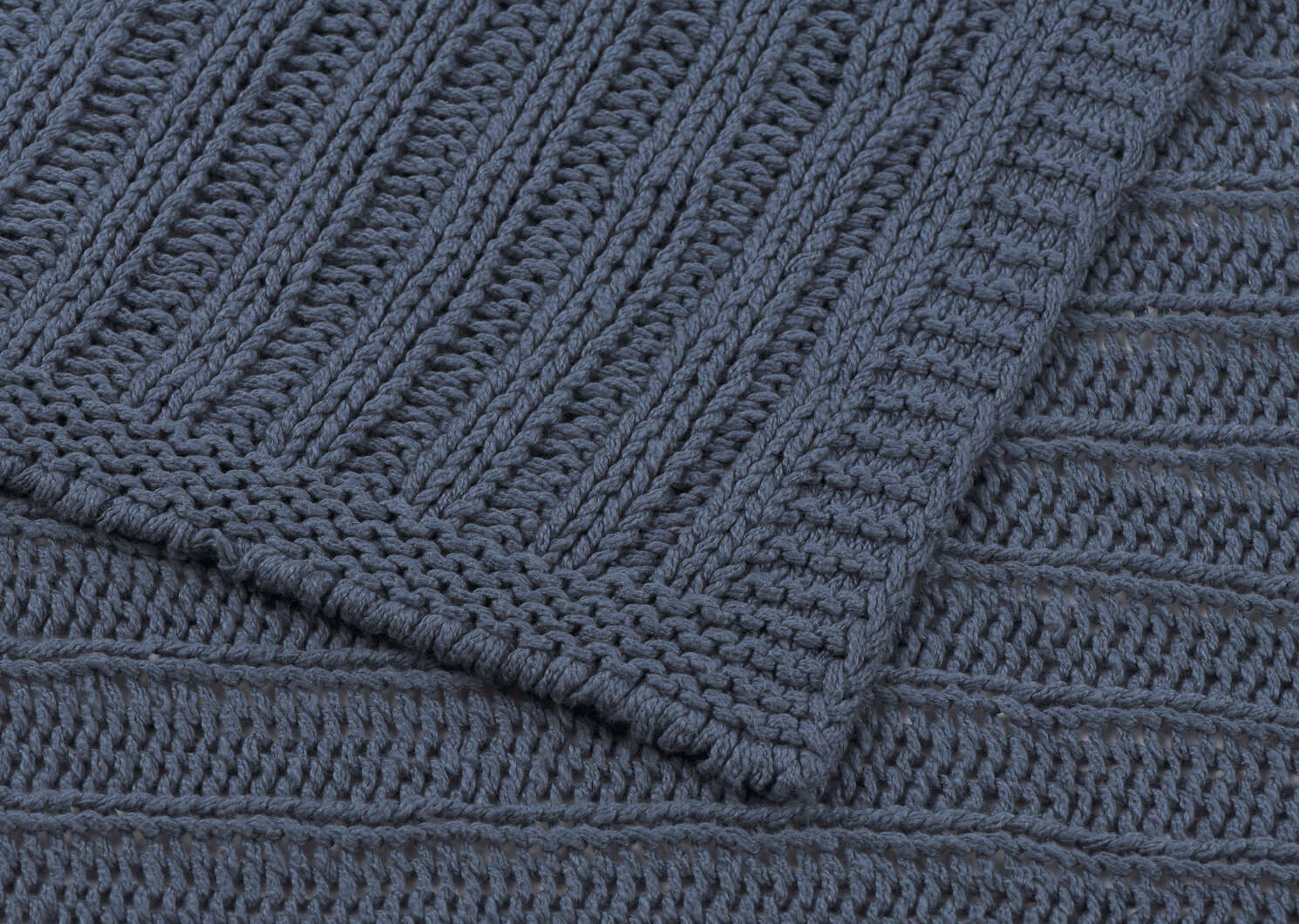 Jeté en coton Emmons bleu