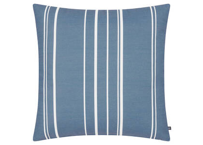 Coussin rayé ext. Soleil bleu mer/ivoire