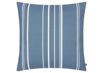 Soleil Stripe Outdoor Pillow Sea Blue/Iv