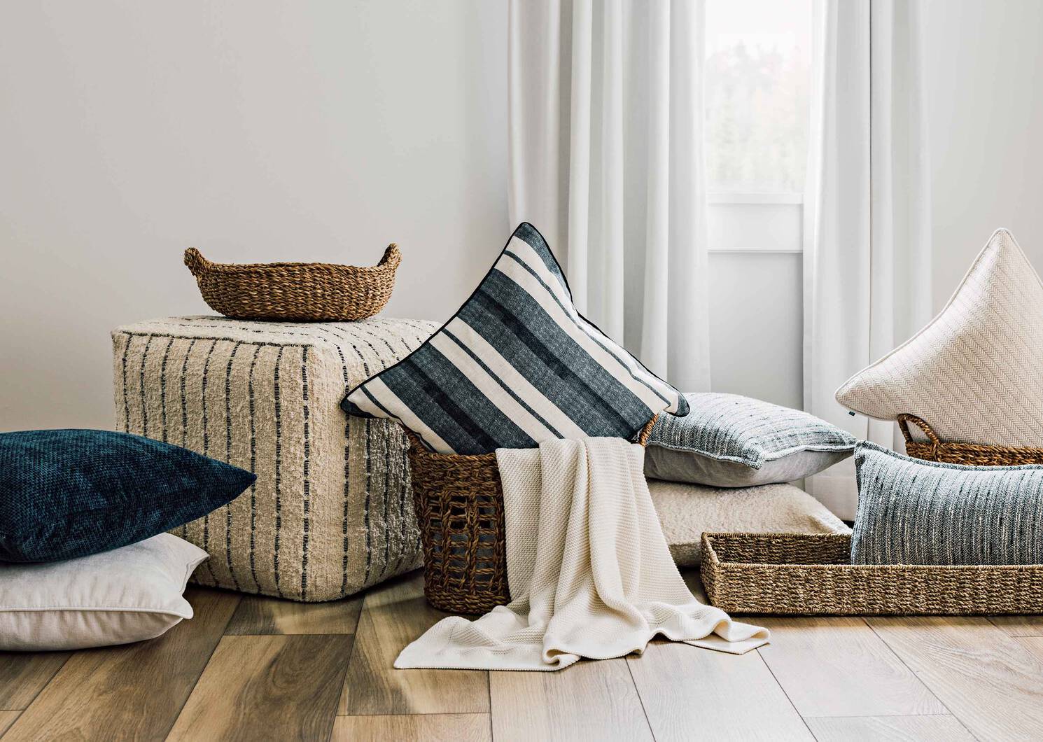 Ashby Cotton Throw Ivory