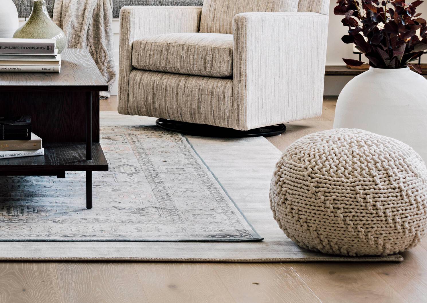 Pouf Roper ivoire