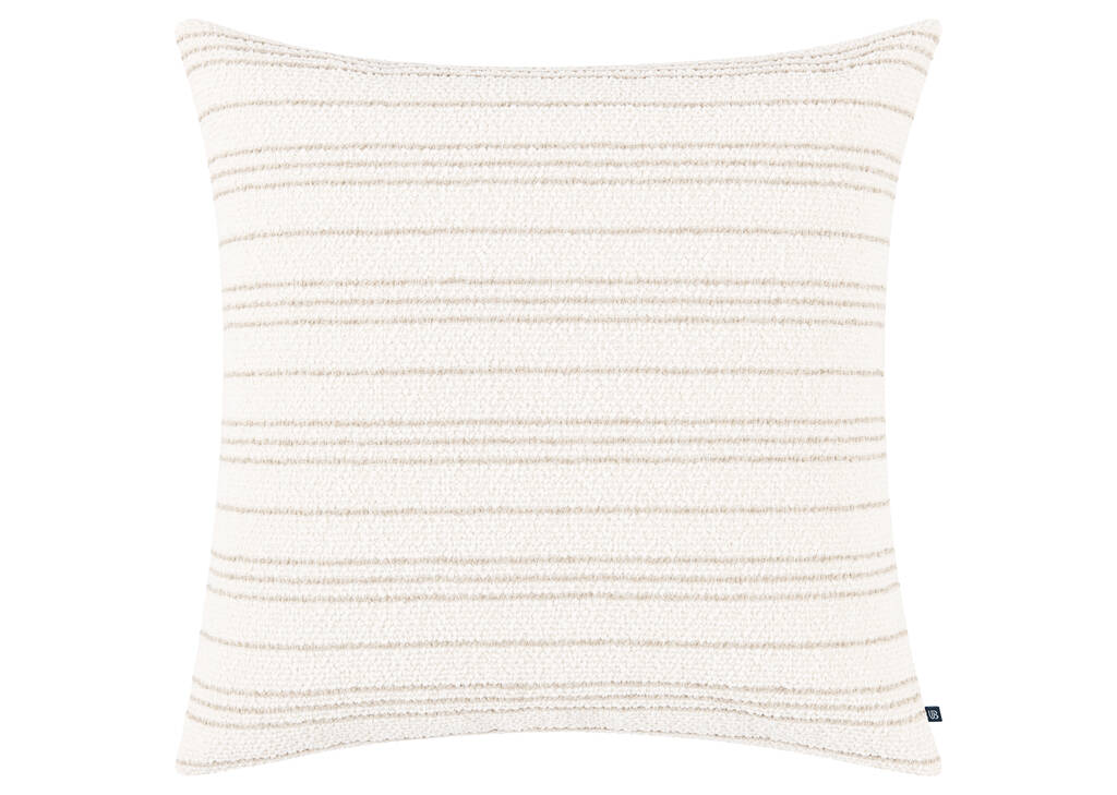 Coussin rayé Cierra 20x20 ivoire/sable