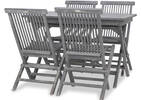 Ens. patio Galiano de 5 pcs -teck gris