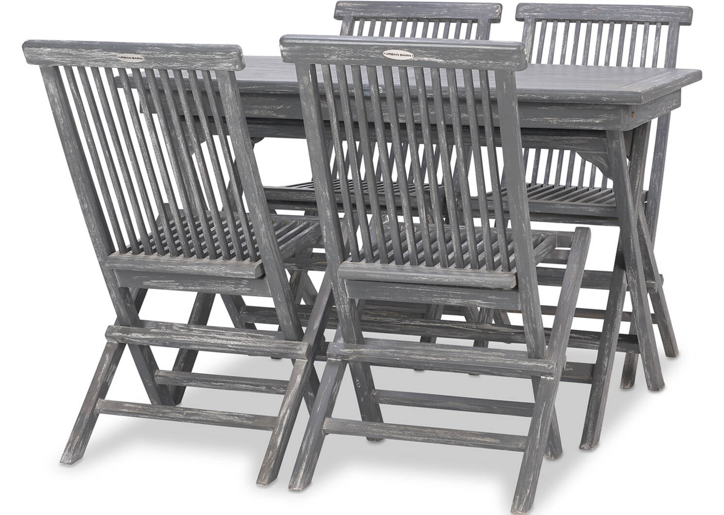 Ens. patio Galiano de 5 pcs -teck gris