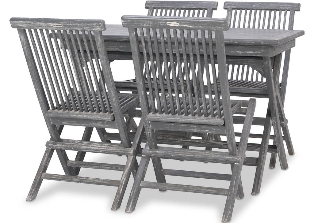 Ens. patio Galiano de 5 pcs -teck gris