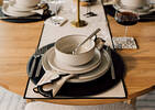 Lark Napkins Set of 6 Natural/Black