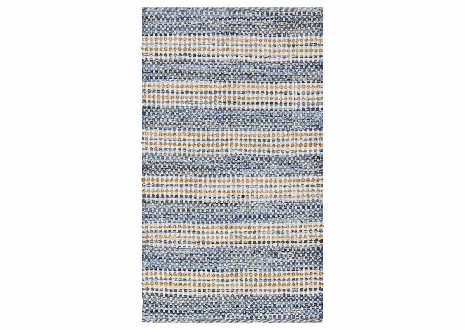 Indra Accent Rug 36x60 Blue/Jute