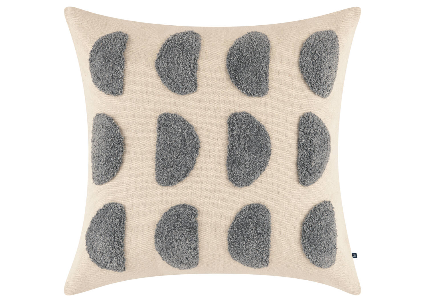 Layla Cotton Pillow 20x20 Ivory/Grey