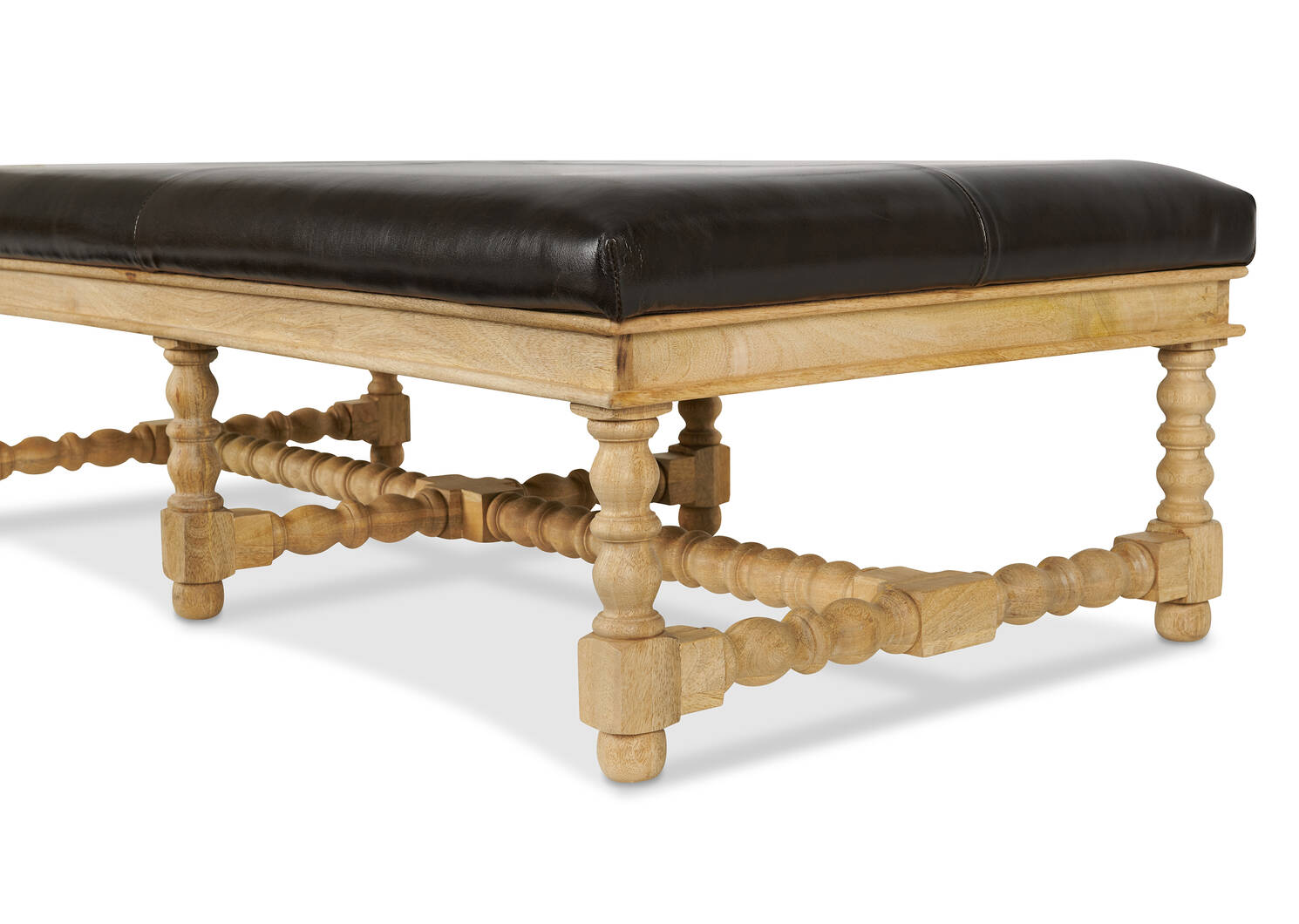 Aly Velji Leather Ottoman -Sable