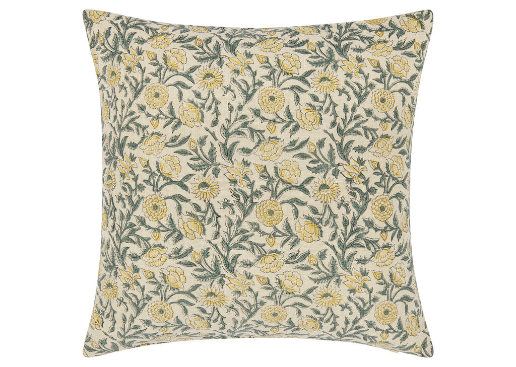Coussin floral Neena 20x20 ivoire/multi