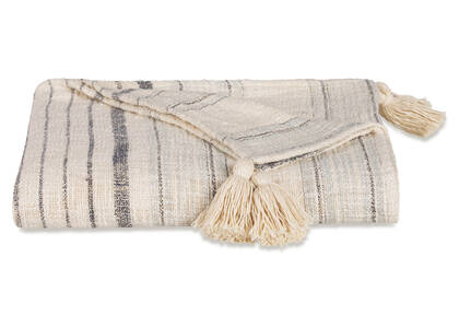 Artesia Stripe Throw Natural/Blue