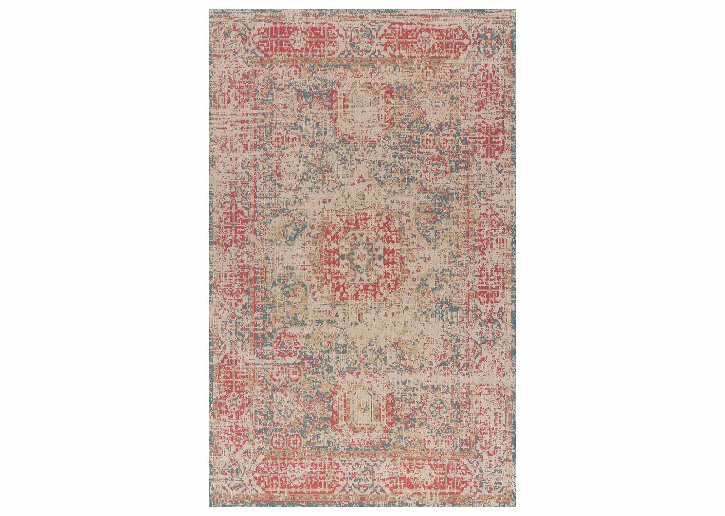 Azusa Rug 60x96 Sand/Coral/Blue